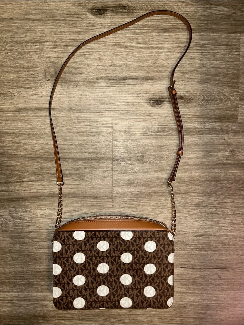 Michael Kors Jet Set Polka Dot Signature Logo Crossbody Bag NWOT